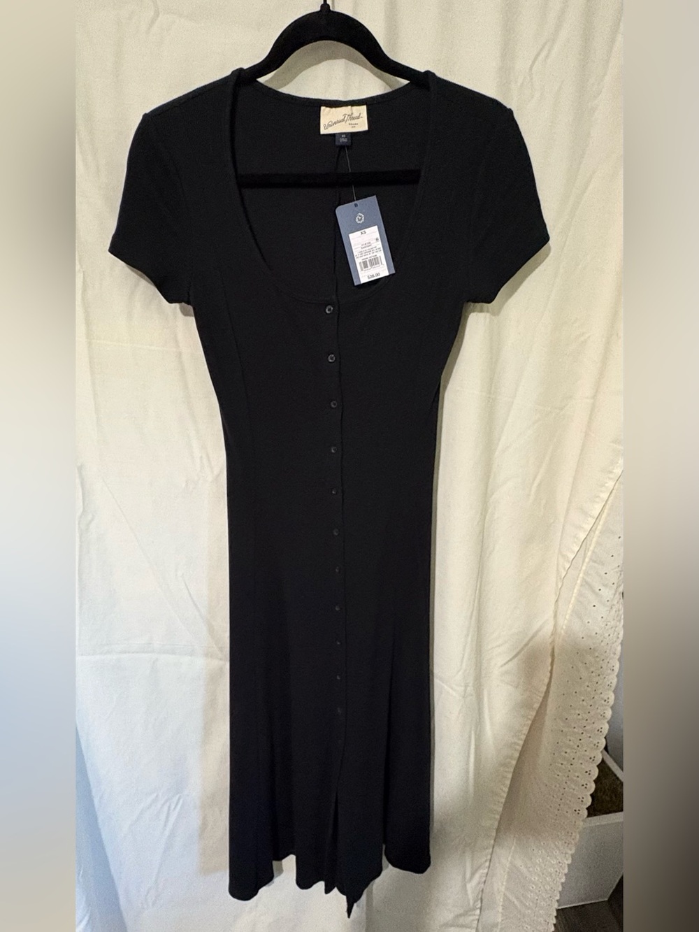 Universal Thread Black Button-Front Midi Dress